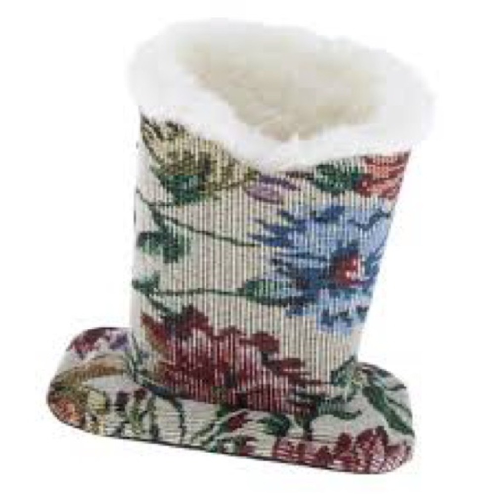 Floral Tapestry Faux Fur Lined Women's Glasses Holder Accessory - Picture 3 of 9